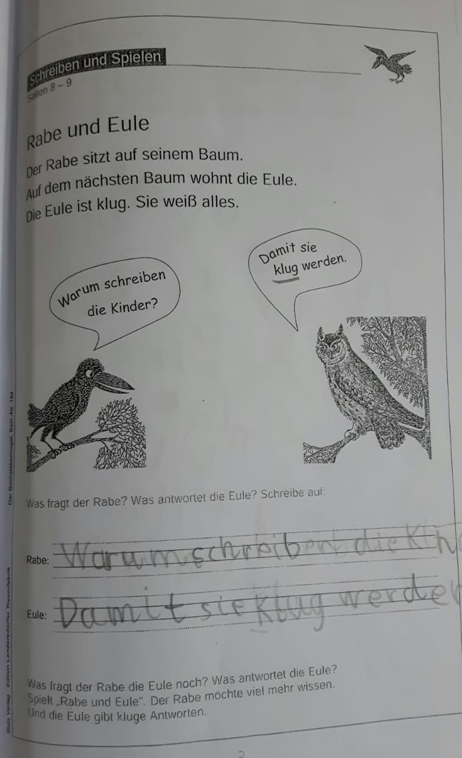 Der Buchstabenvogel In Der Hausaufgabenhilfe Mai 2018