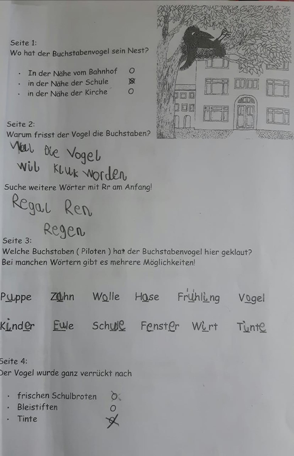 Der Buchstabenvogel In Der Hausaufgabenhilfe Mai 2018