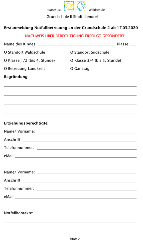 Informationen Notbetreuung S2mittel