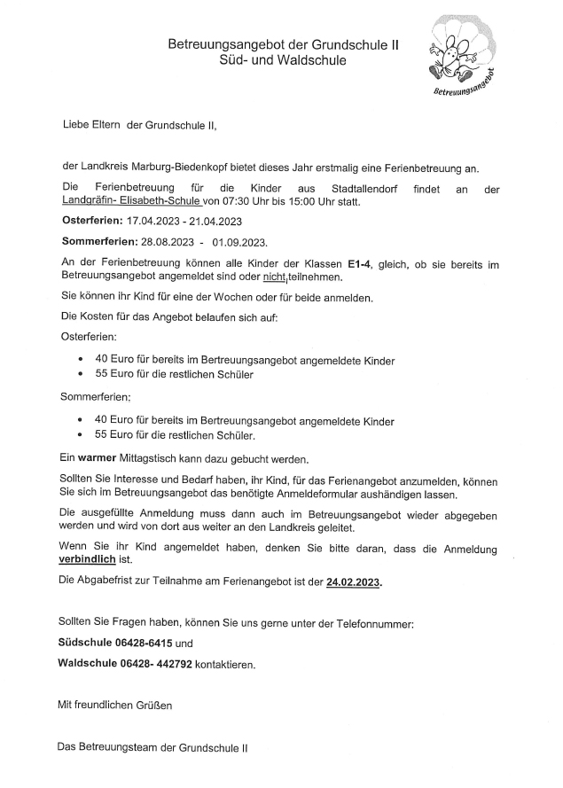 Fereienbetreuung2023
